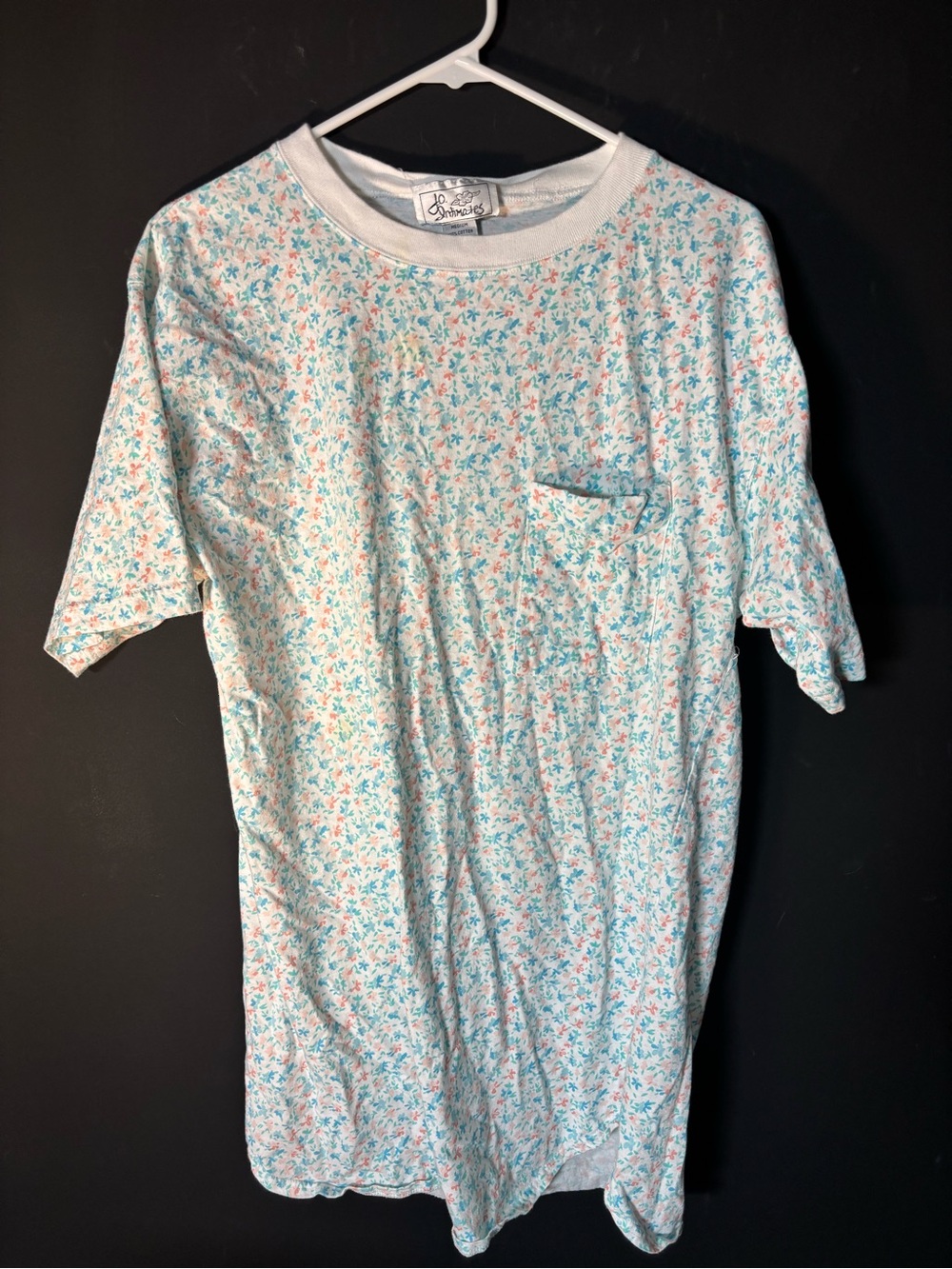 Vintage Jo Intimates Cotton Floral Nightshirt Dress-medium